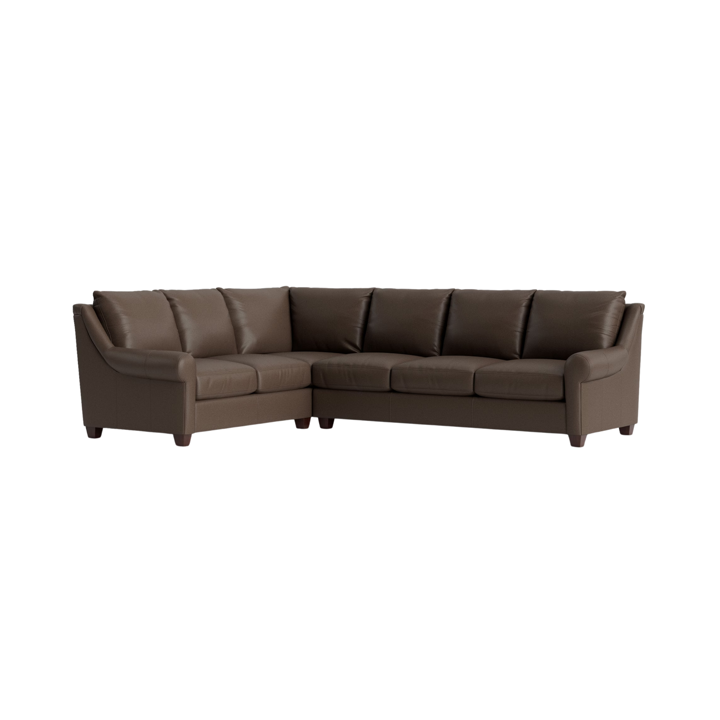 Ellery Leather Roll Arm L-Shaped Sectional - Custom - Chapin Furniture