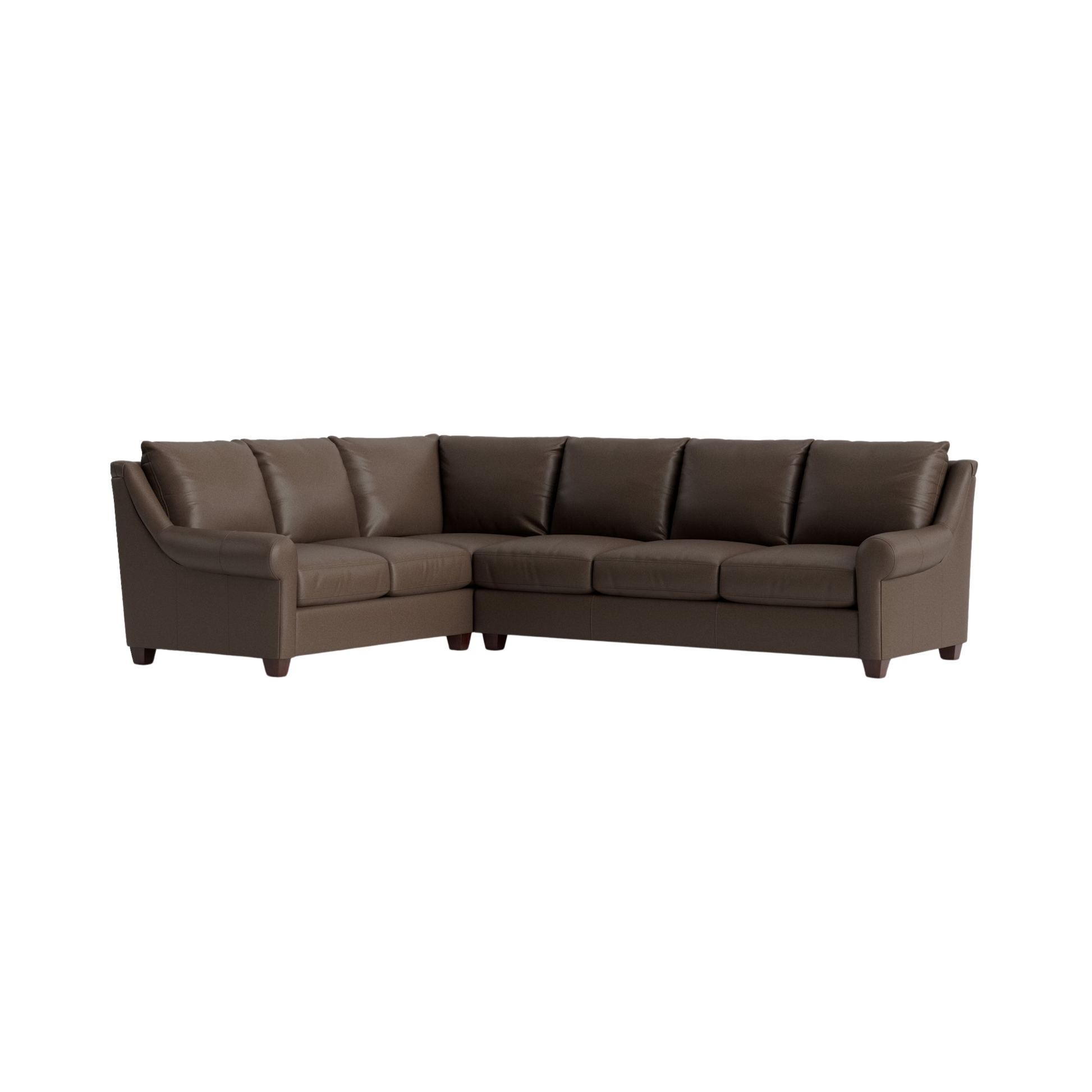 Ellery Leather Roll Arm L-Shaped Sectional - Custom - Chapin Furniture