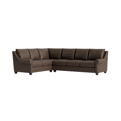 Ellery Leather Roll Arm L-Shaped Sectional - Custom - Chapin Furniture