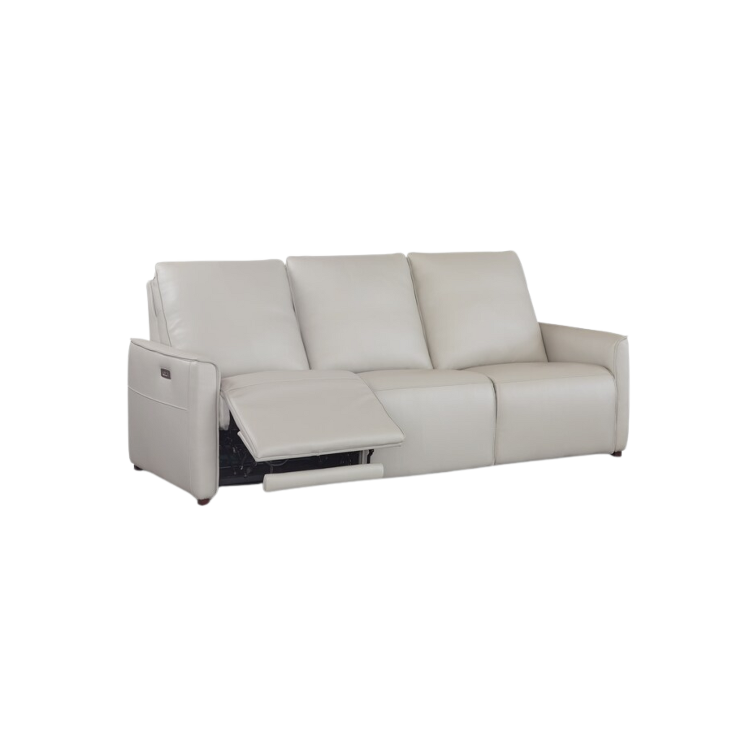 Everett Leather Reclining Sofa - Light Grey - Chapin Furniture