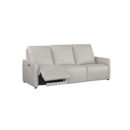 Everett Leather Reclining Sofa - Light Grey - Chapin Furniture