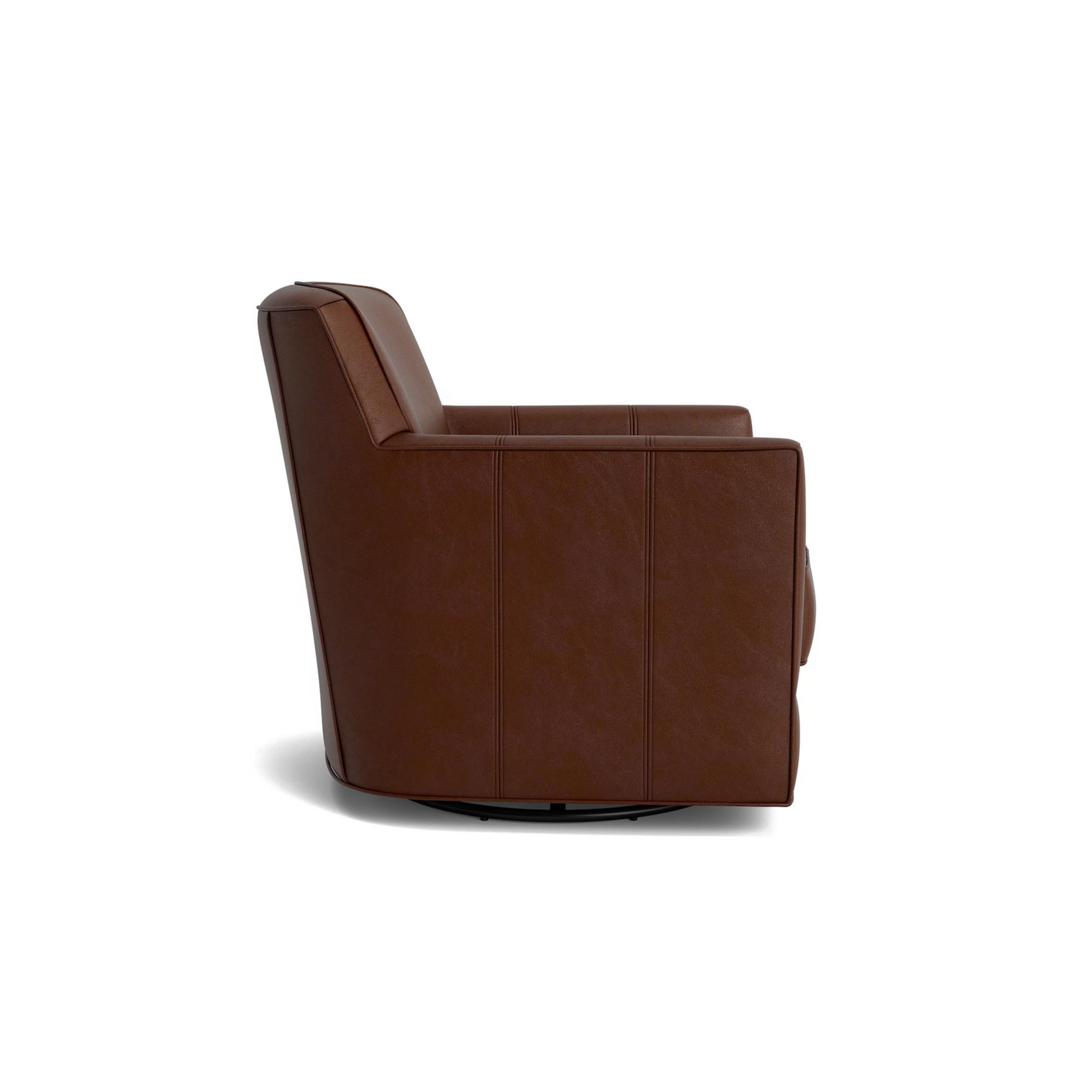 New American Living Leather Thin Track Arm Swivel Chair - Custom - Chapin Furniture