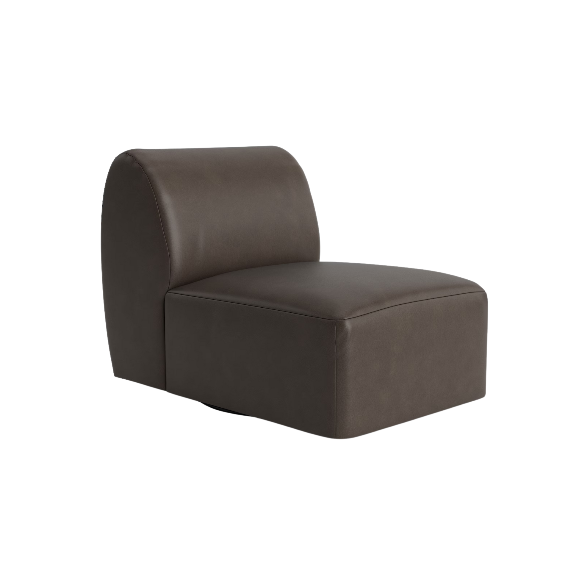Clyde Leather Armless Swivel Chair - Custom - Chapin Furniture