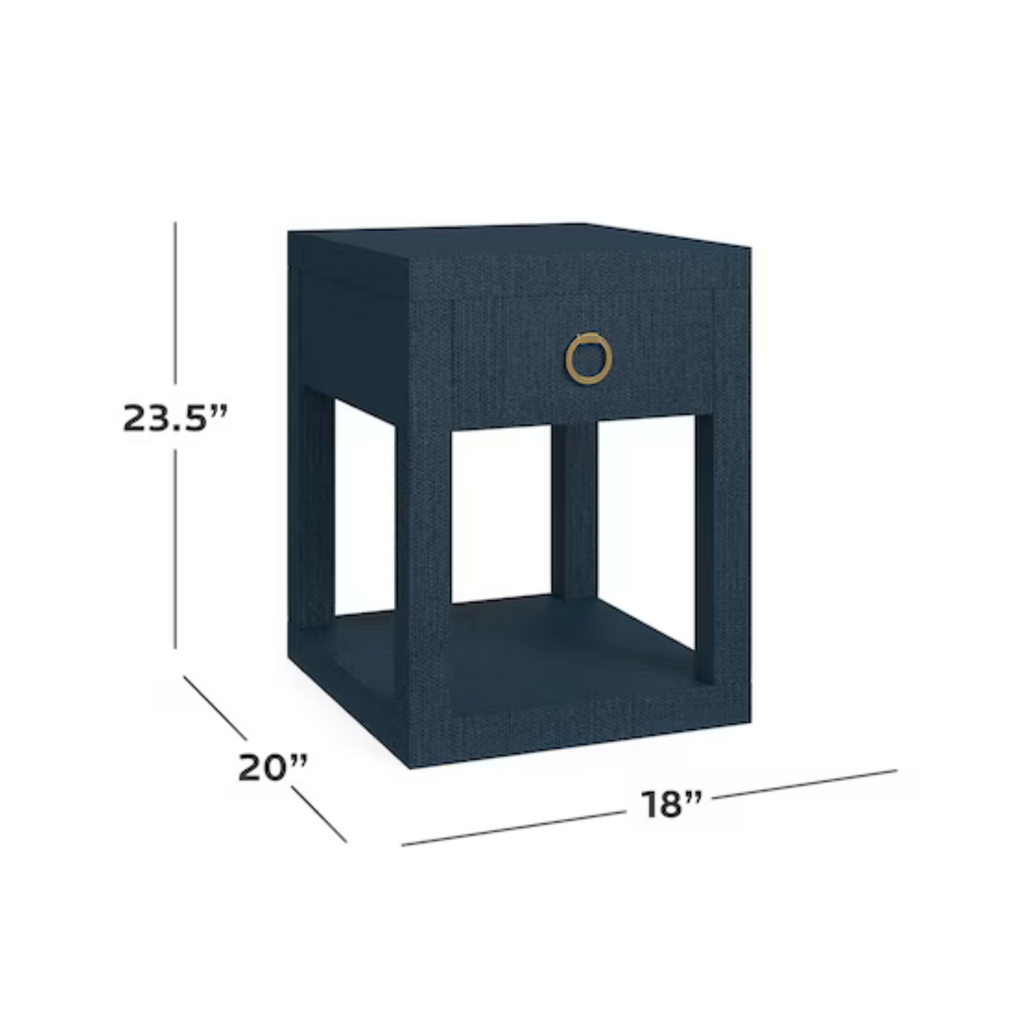 Ventura Raffia Chairside Table - Pacific Blue - Chapin Furniture