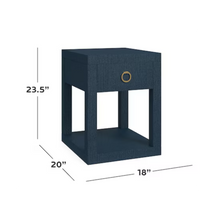 Ventura Raffia Chairside Table - Pacific Blue - Chapin Furniture