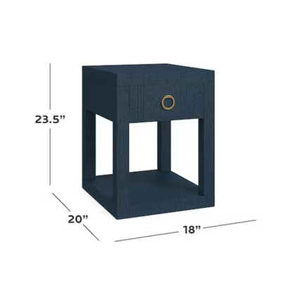 Ventura Raffia Chairside Table - Pacific Blue - Chapin Furniture