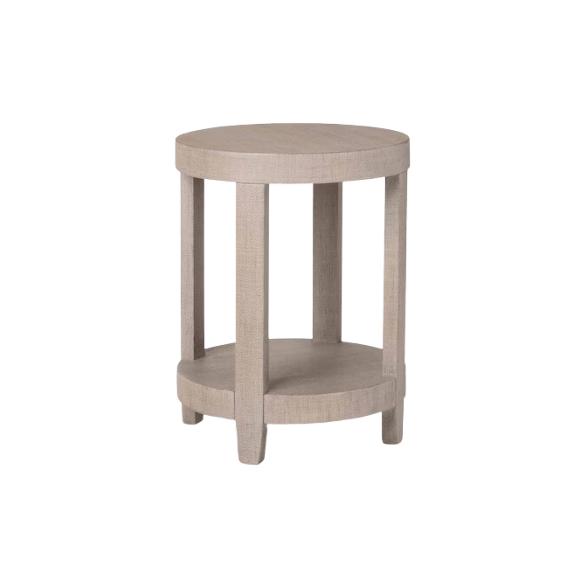 Ventura Raffia Round Lamp Table - Sand Grey - Chapin Furniture