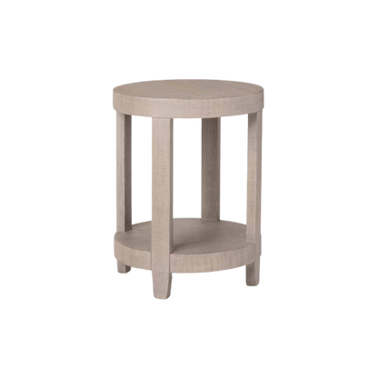 Ventura Raffia Round Lamp Table - Sand Grey - Chapin Furniture