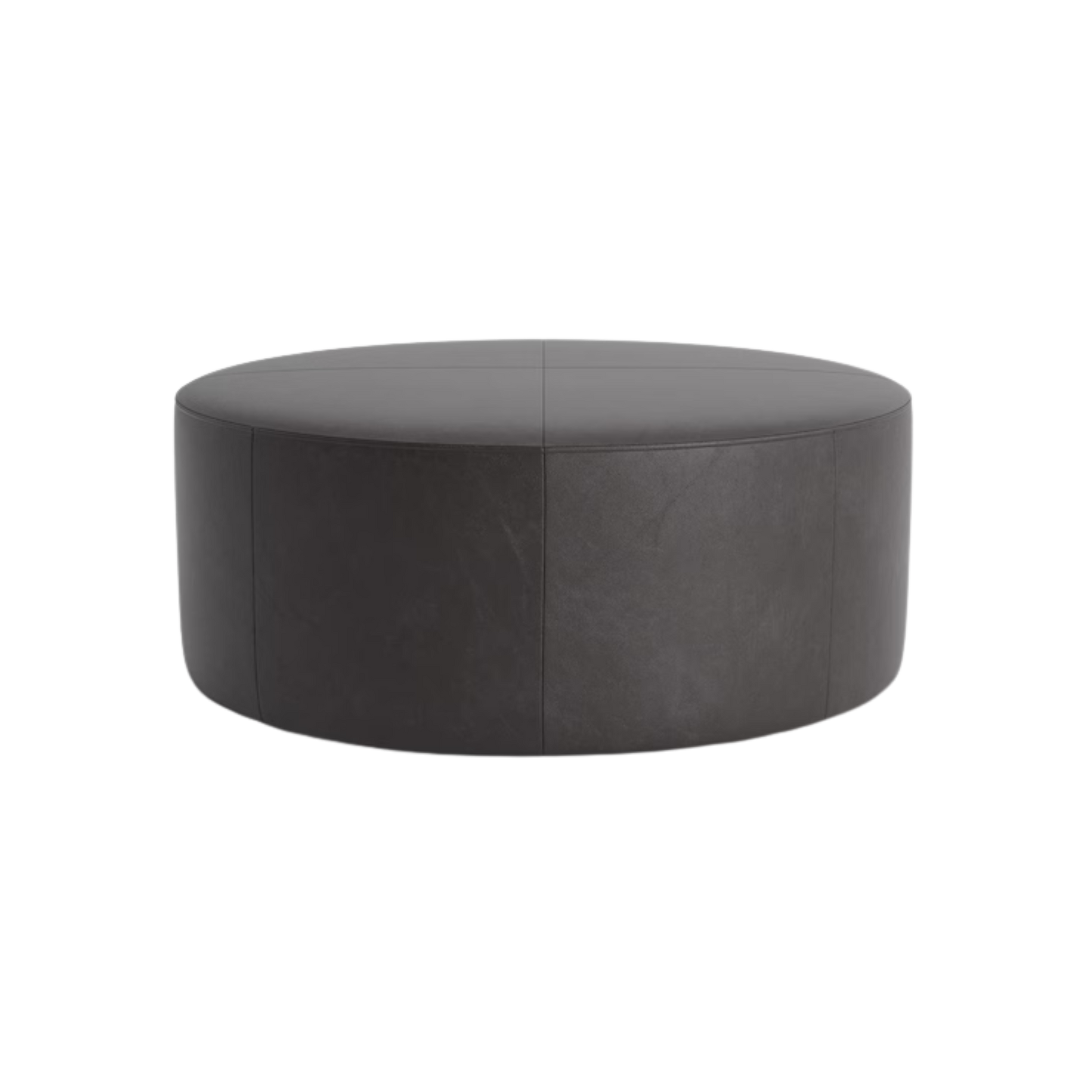 Kelly 44" Round Leather Ottoman - Custom - Chapin Furniture