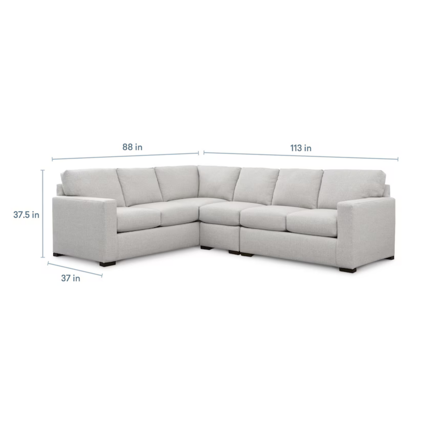 Anson Track Arm L-Shaped Sectional - Laredo Chrome - Chapin Furniture