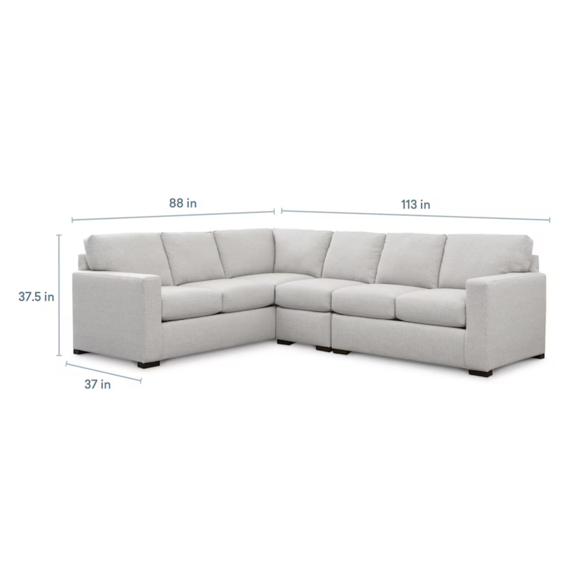 Anson Track Arm L-Shaped Sectional - Laredo Chrome - Chapin Furniture