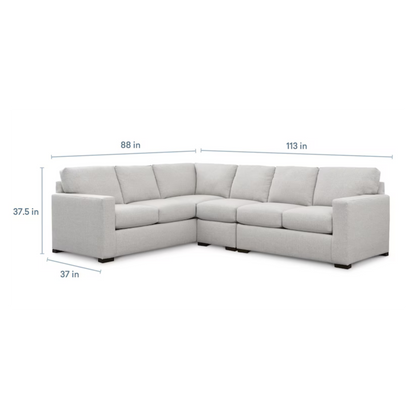 Anson Track Arm L-Shaped Sectional - Laredo Chrome - Chapin Furniture