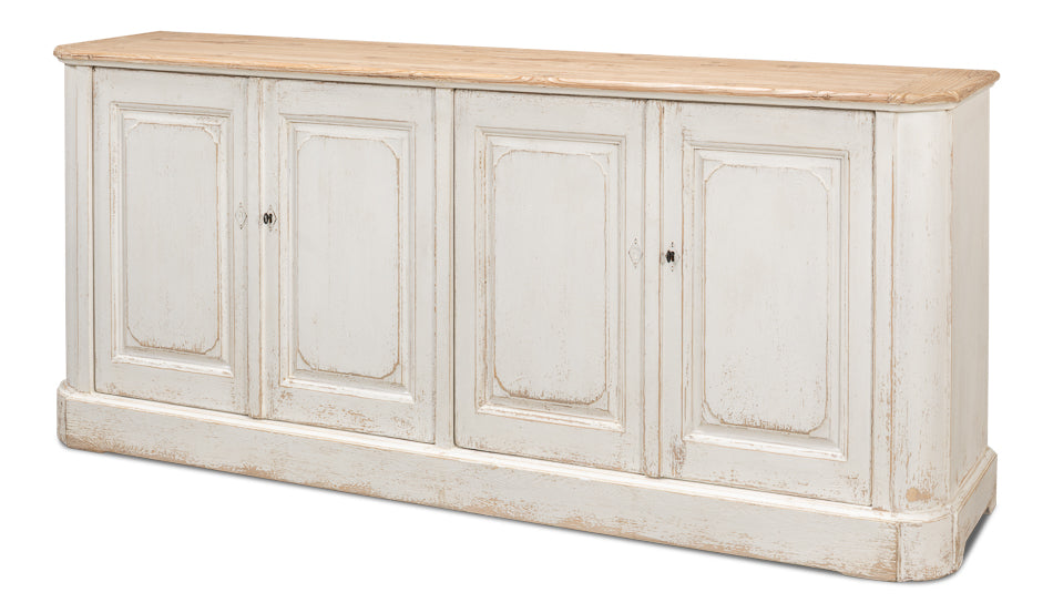 Antique Whitewash Sideboard, 4 Door - Chapin Furniture