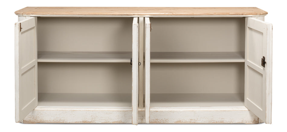 Antique Whitewash Sideboard, 4 Door - Chapin Furniture