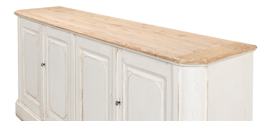 Antique Whitewash Sideboard, 4 Door - Chapin Furniture