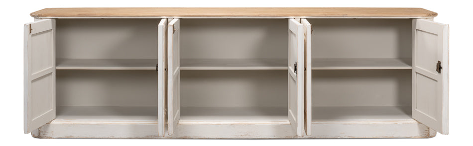 Antique Whitewash Sideboard, 6 Door - Chapin Furniture