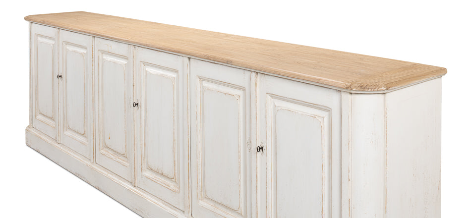 Antique Whitewash Sideboard, 6 Door - Chapin Furniture