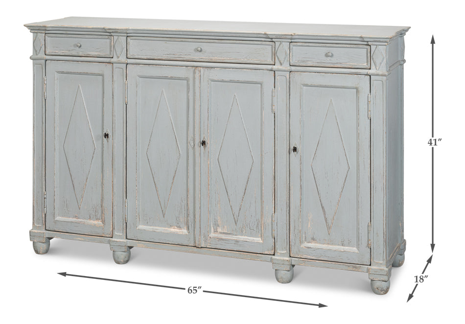 Diamond Wall Sideboard- Blue/Grey - Chapin Furniture