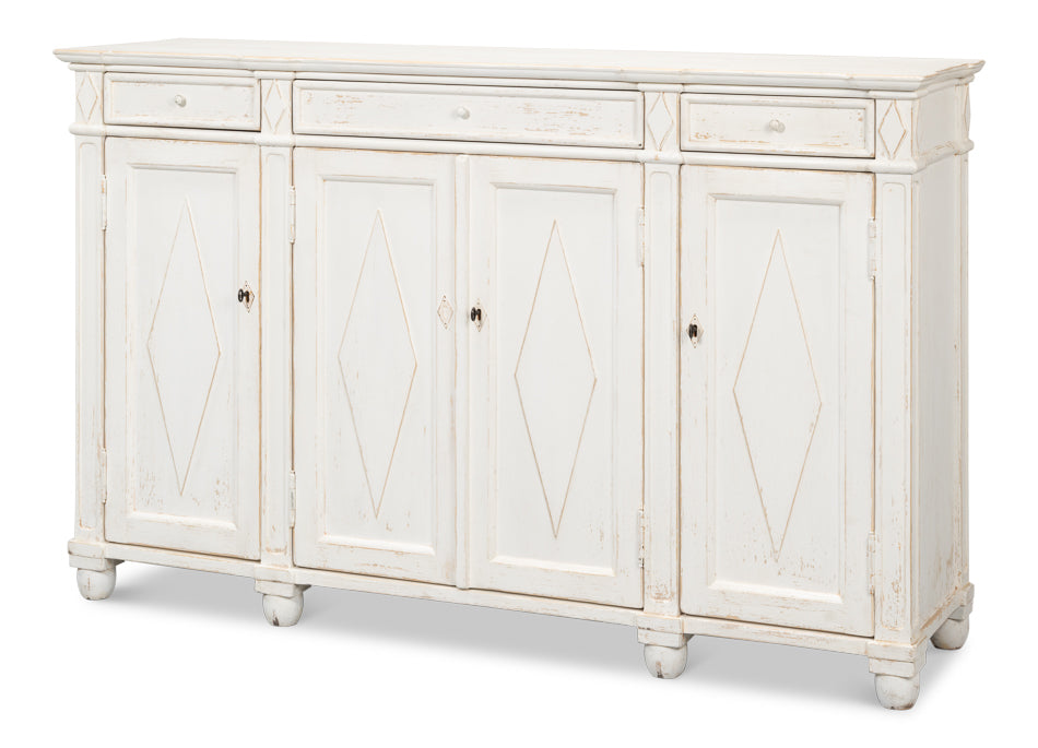 Diamond Wall Sideboard- Whitewash - Chapin Furniture