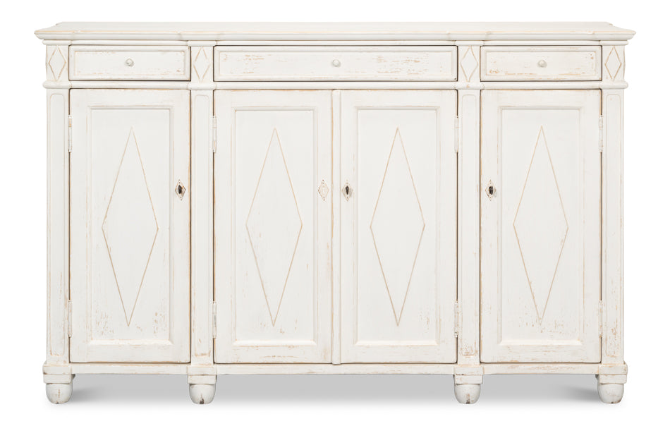 Diamond Wall Sideboard- Whitewash - Chapin Furniture