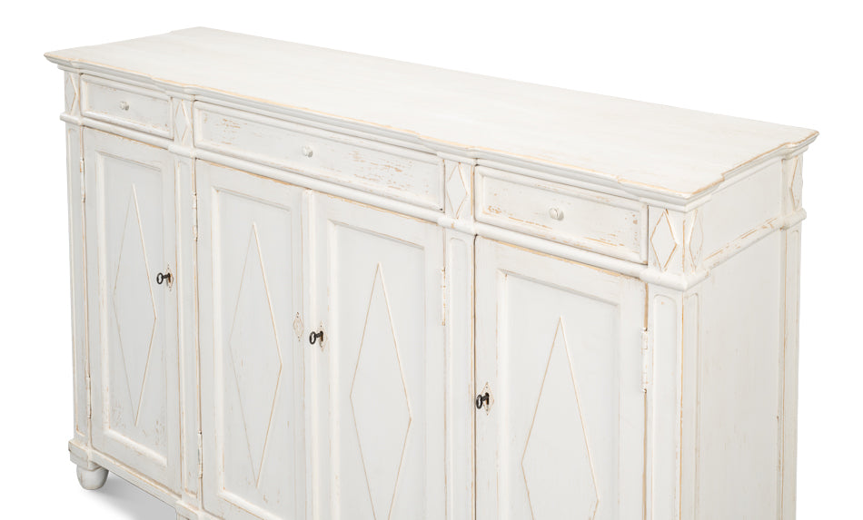 Diamond Wall Sideboard- Whitewash - Chapin Furniture