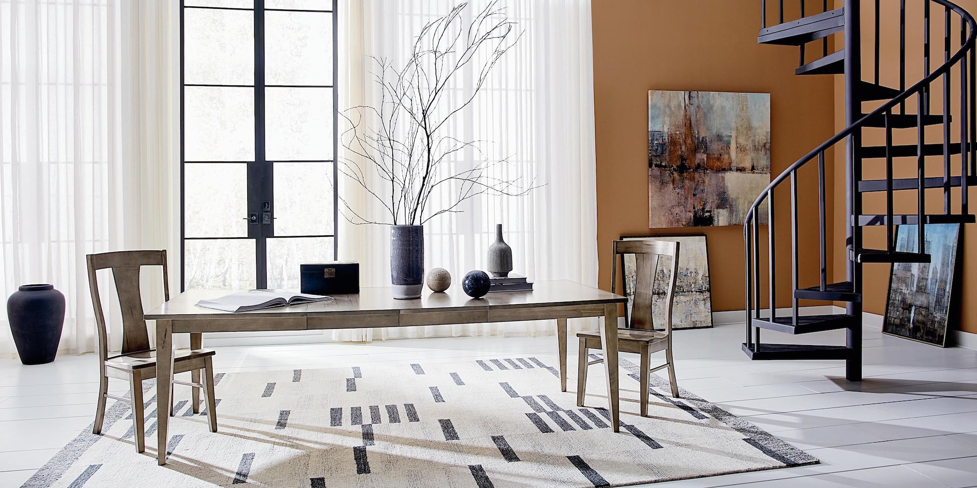 Benchmade Louisa Rectangle Dining Table with Leaf - Thumbnail 4