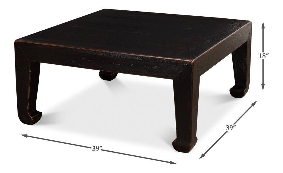 Classic Chinese Coffee Table- Black - Chapin Furniture