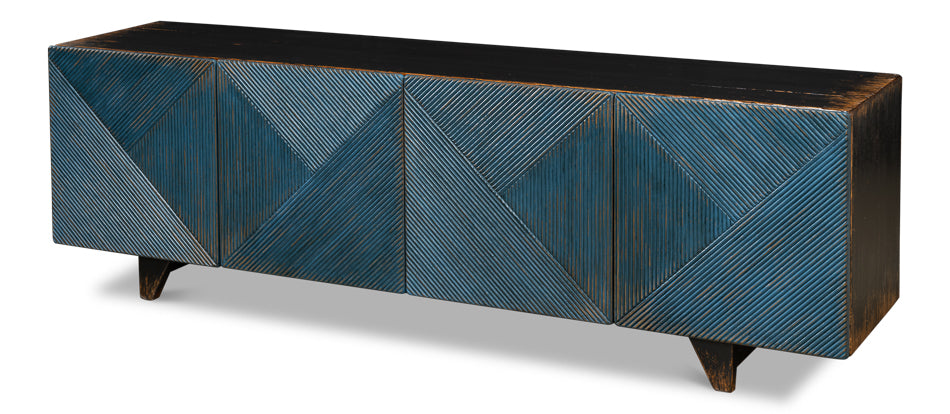 Low Wall Console For Tv, Blue - Chapin Furniture
