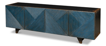 Low Wall Console For Tv, Blue - Chapin Furniture