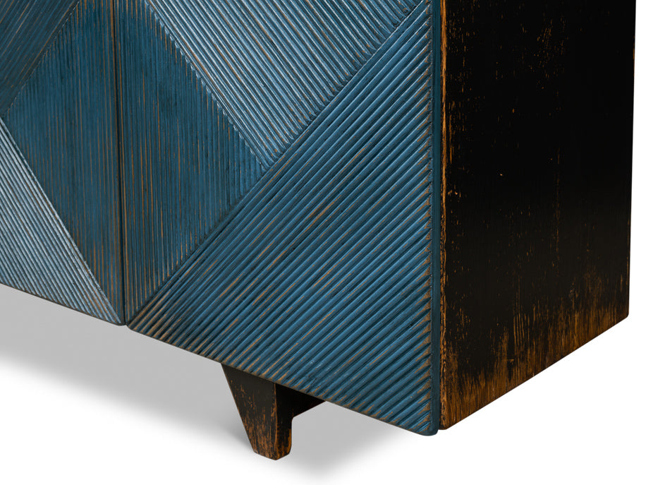 Low Wall Console For Tv, Blue - Chapin Furniture