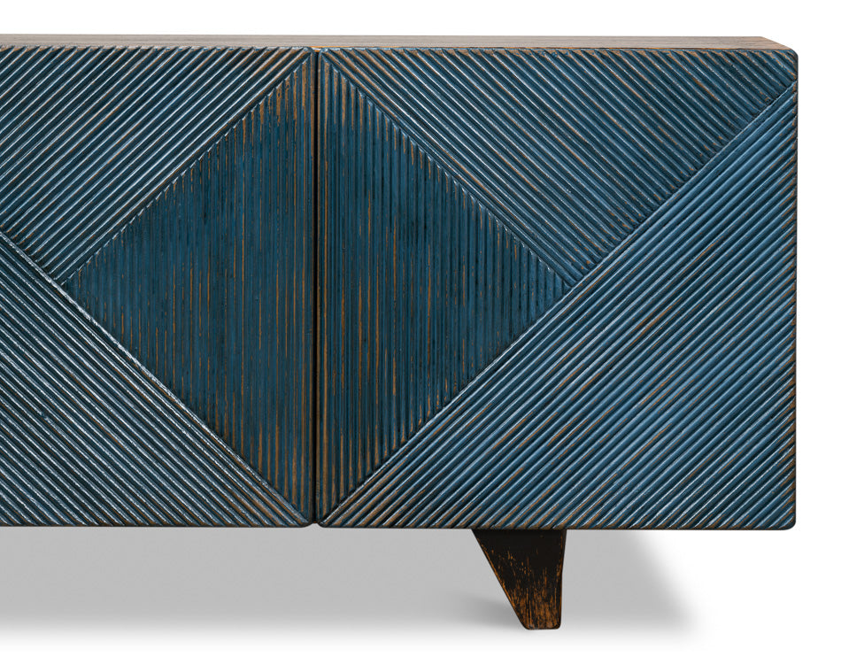Low Wall Console For Tv, Blue - Chapin Furniture