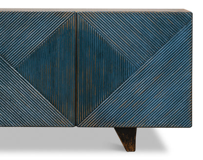 Low Wall Console For Tv, Blue - Chapin Furniture