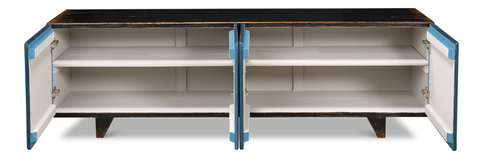 Low Wall Console For Tv, Blue - Chapin Furniture