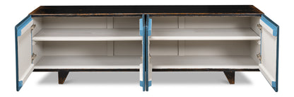 Low Wall Console For Tv, Blue - Chapin Furniture