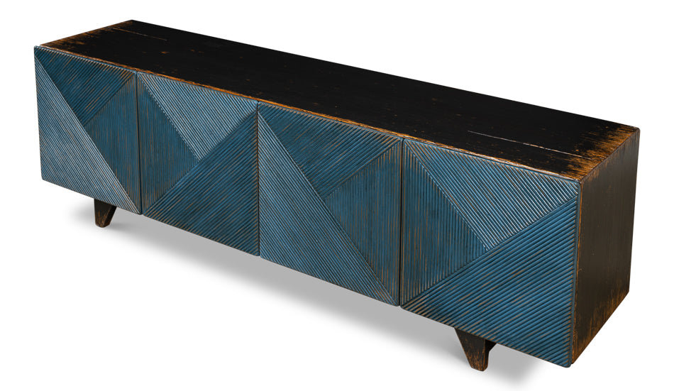 Low Wall Console For Tv, Blue - Chapin Furniture