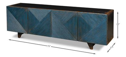 Low Wall Console For Tv, Blue - Chapin Furniture