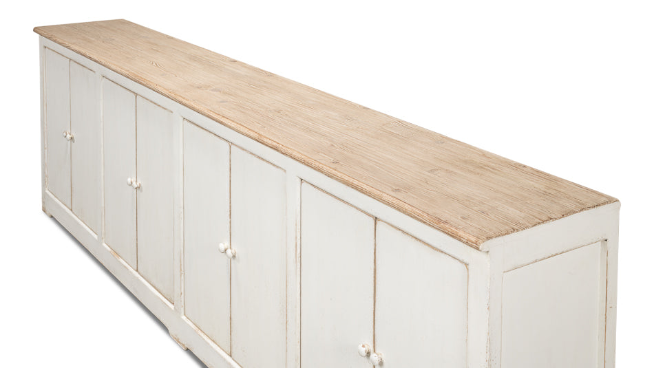 Eight Is Enough Sideboard- Whitewash With Natural Top - Chapin Furniture