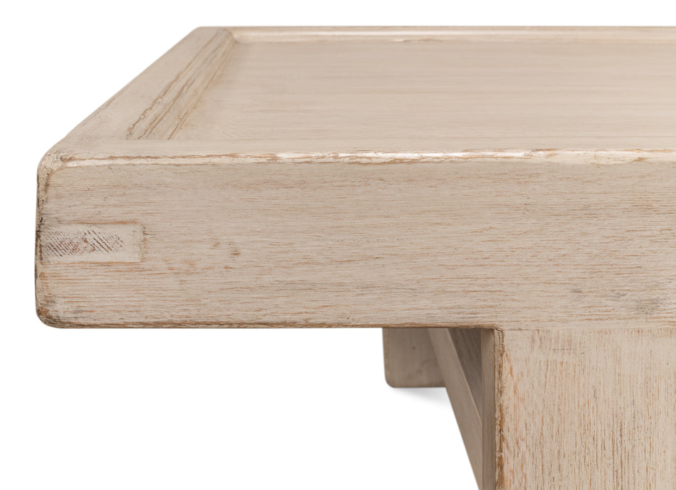 Large Wood Panel Coffee Table- French Grey - Chapin Furniture