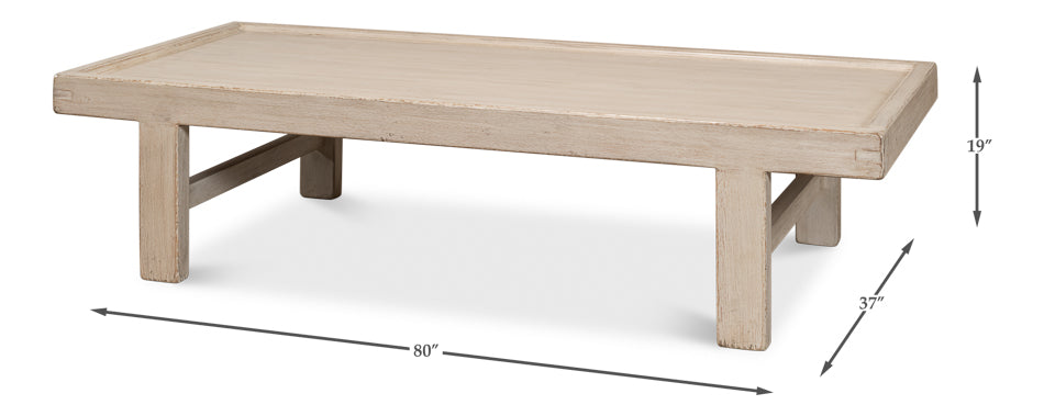 Large Wood Panel Coffee Table- French Grey - Chapin Furniture