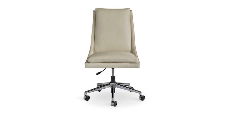 Capron Office Chair- White Leather - Chapin Furniture