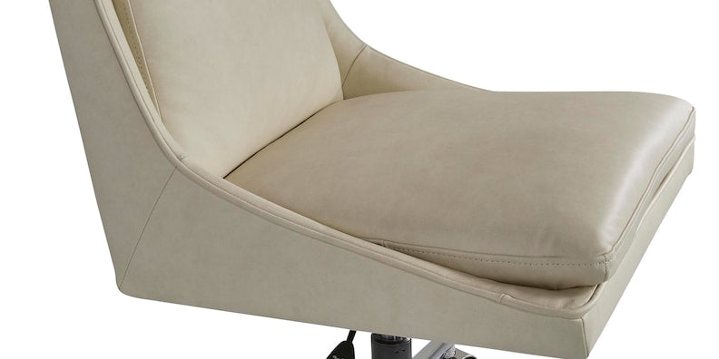Capron Office Chair- White Leather - Chapin Furniture