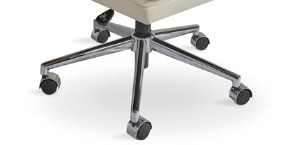 Capron Office Chair- White Leather - Chapin Furniture