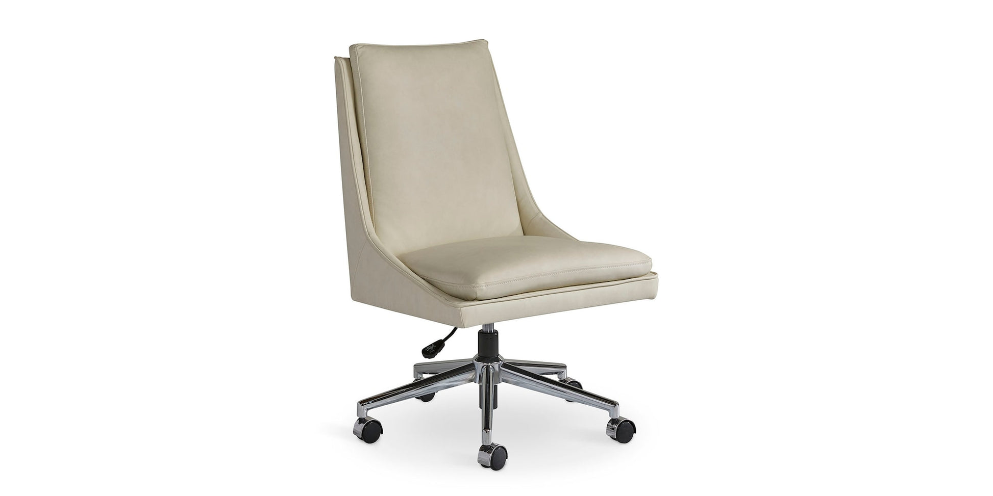 Capron Office Chair- White Leather - Chapin Furniture