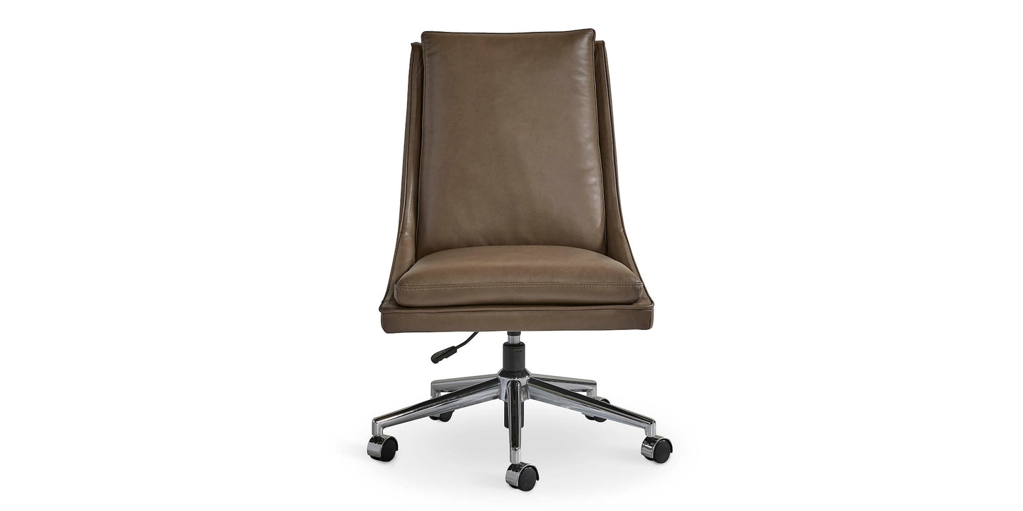 Capron Office Chair- Mid Brown Leather - Chapin Furniture