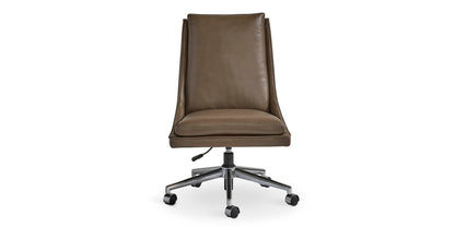 Capron Office Chair- Mid Brown Leather - Chapin Furniture