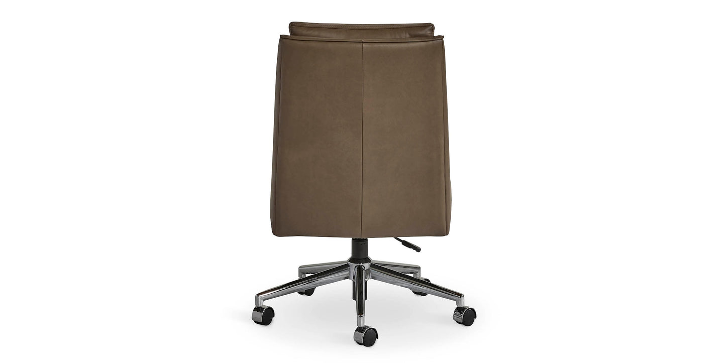 Capron Office Chair- Mid Brown Leather - Chapin Furniture