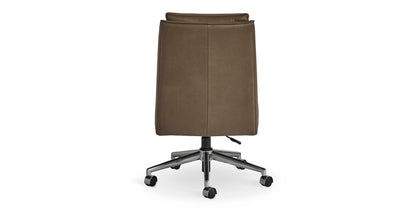 Capron Office Chair- Mid Brown Leather - Chapin Furniture
