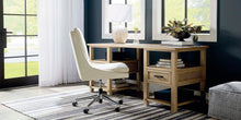 Capron Office Chair- White Leather - Chapin Furniture