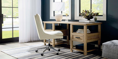 Capron Office Chair- White Leather - Chapin Furniture