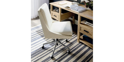 Capron Office Chair- White Leather - Chapin Furniture